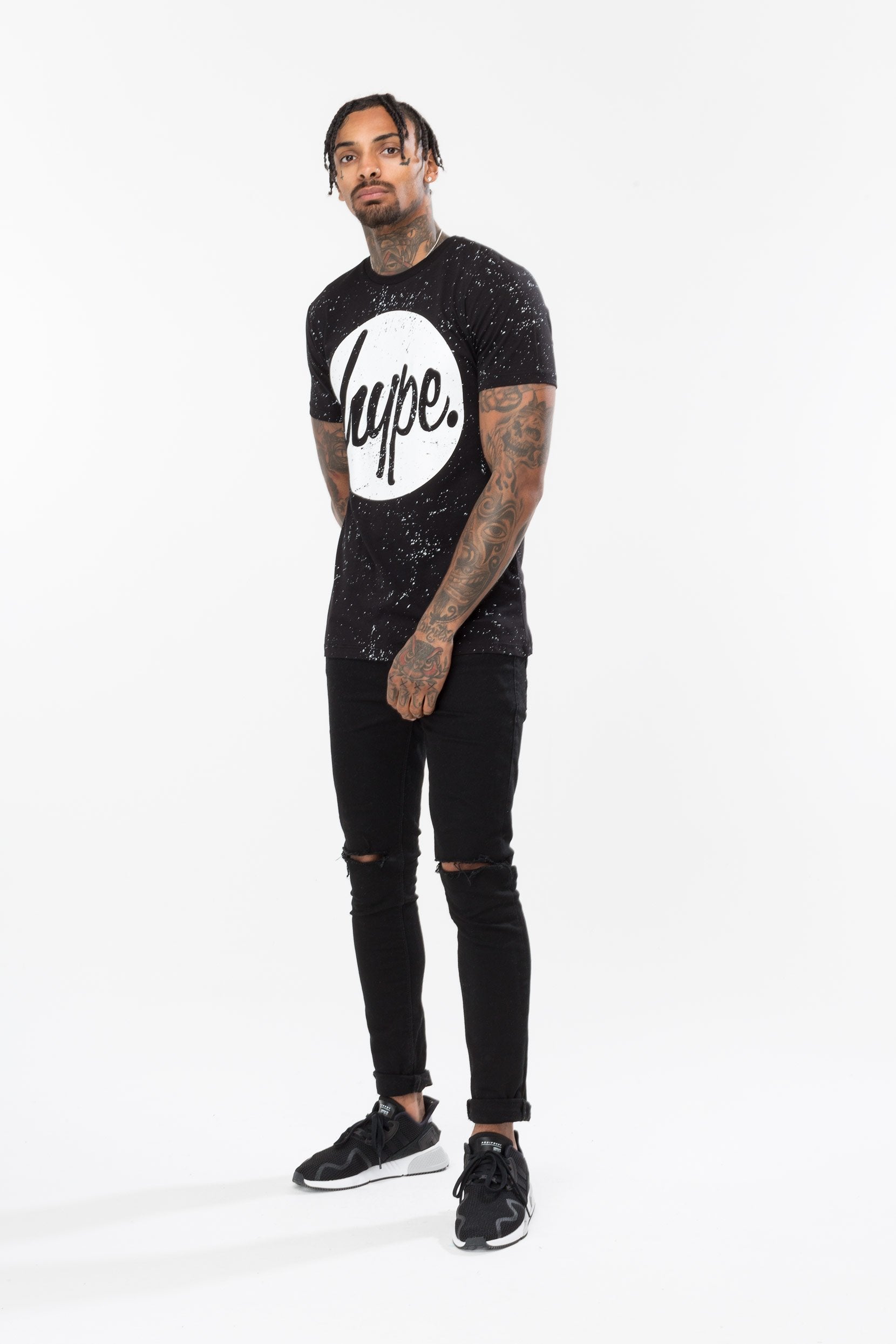 Black Speckle Circle Men's T-Shirt