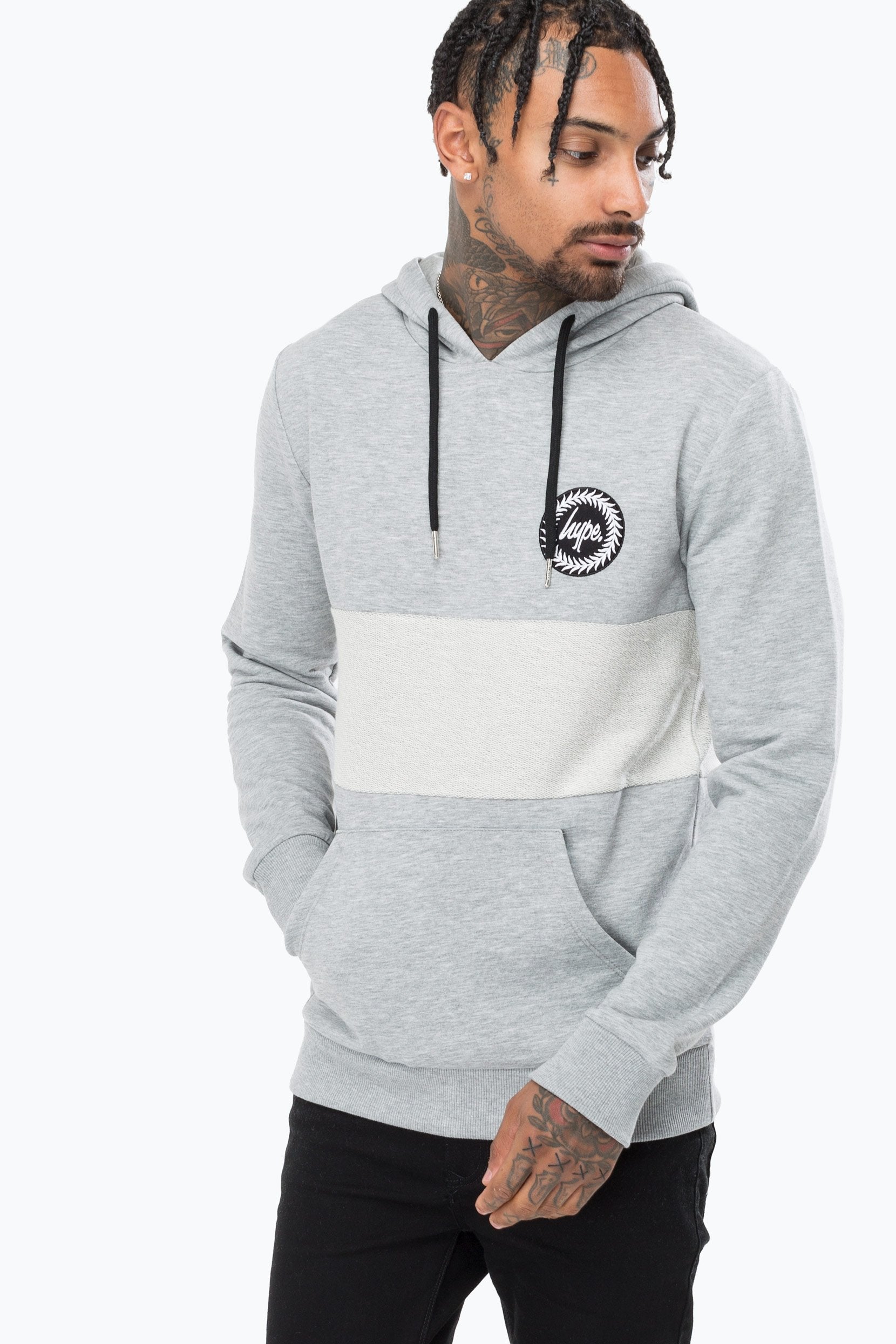 Grey Loopback Crest Men's Pullover Hoodie