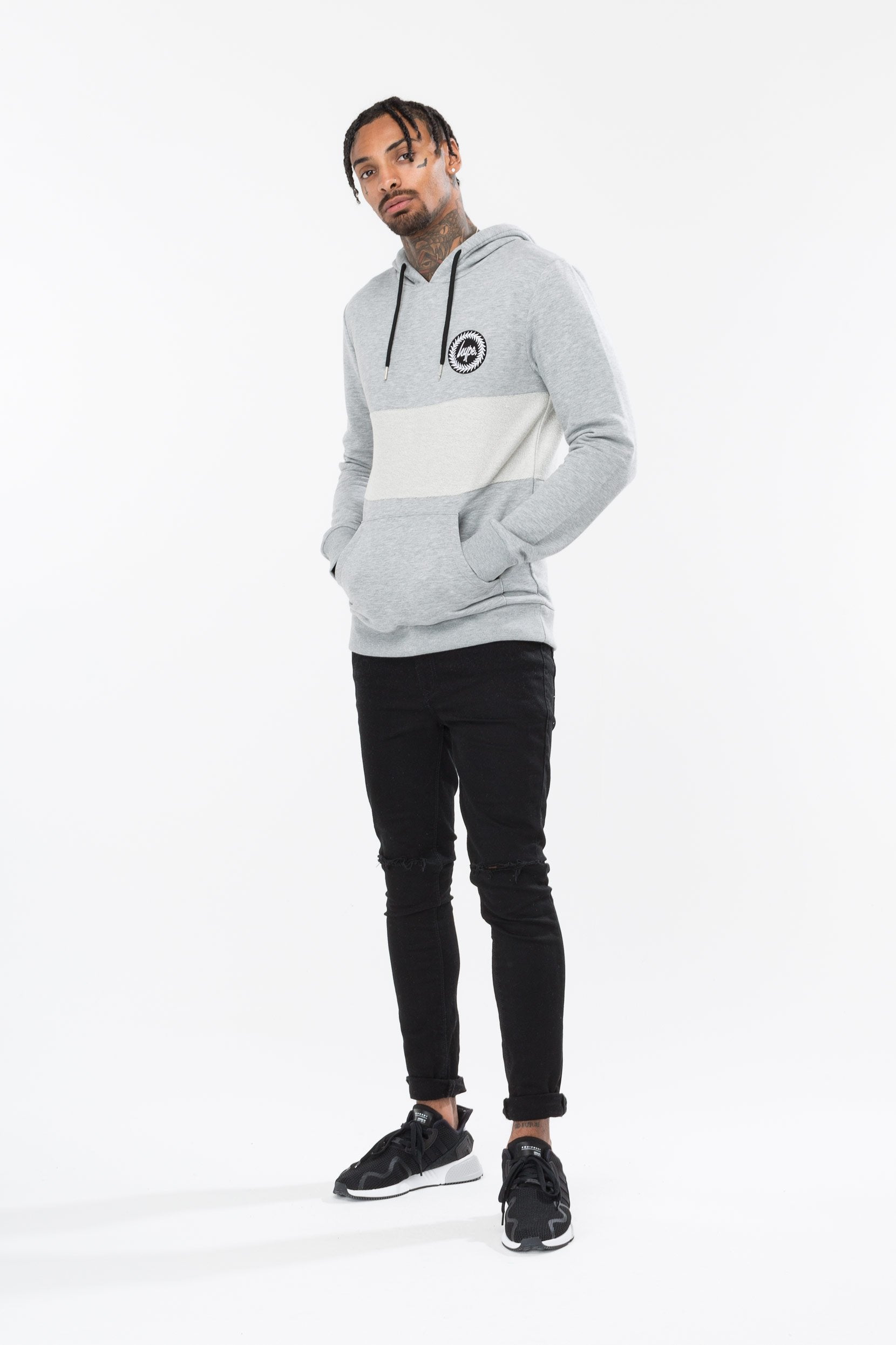 Grey Loopback Crest Men's Pullover Hoodie