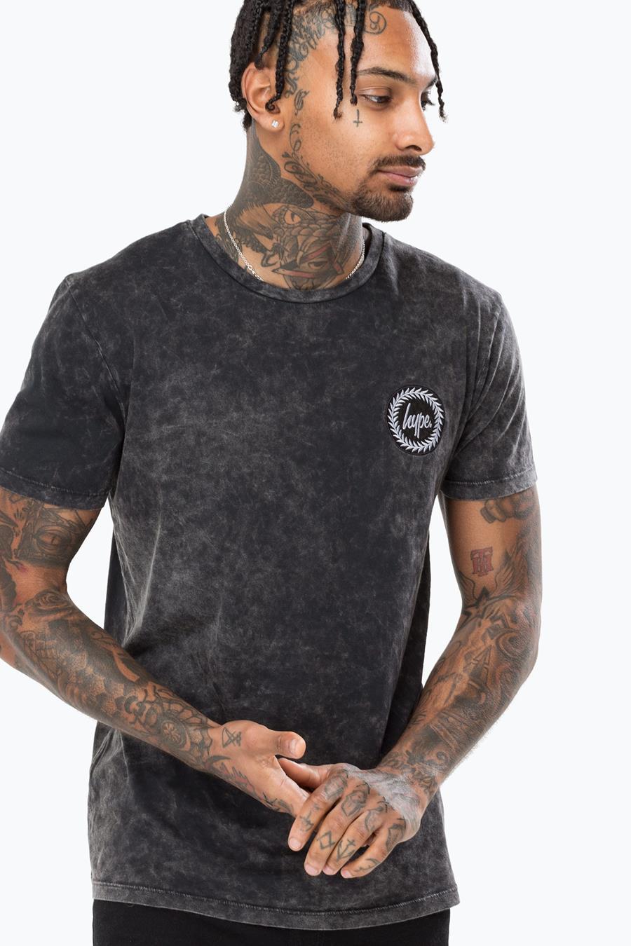 Charcoal Acid Wash Script Men's T-Shirt