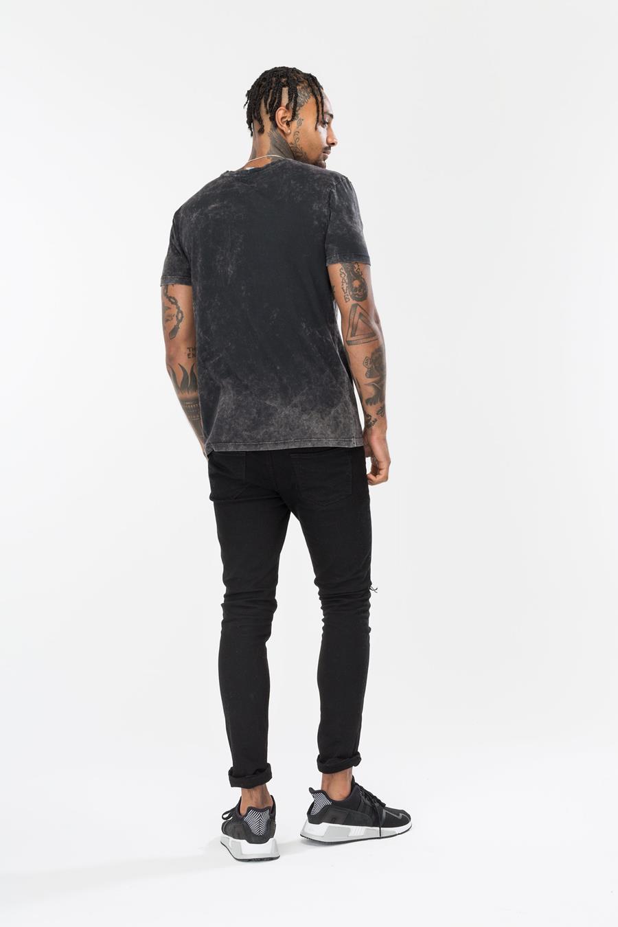 Charcoal Acid Wash Script Men's T-Shirt